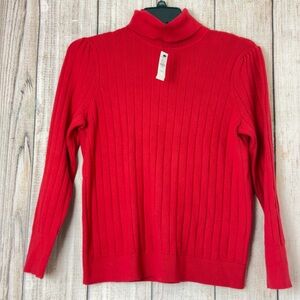 Talbots Womens Turtle Neck Knit Red Sweaters size XL Petite